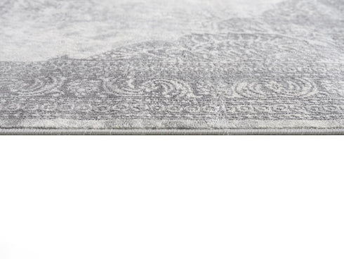 2' X 4' Gray Distressed Medallion Area Rug